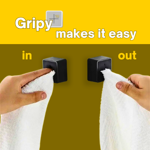 Gripy Towel Holder | No-Drill, Self-Adhesive Organizer for Modern Homes